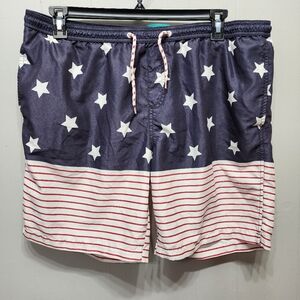 Cedarwood State Swim Trunks XL Patriotic Red White Blue Stars Stripes Beach B736